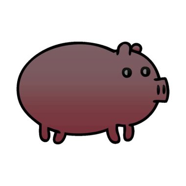 Şişko bir domuzun basit bir döngü çizimi.