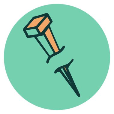 Demir çivinin basit bir ikonik dövme görüntüsü