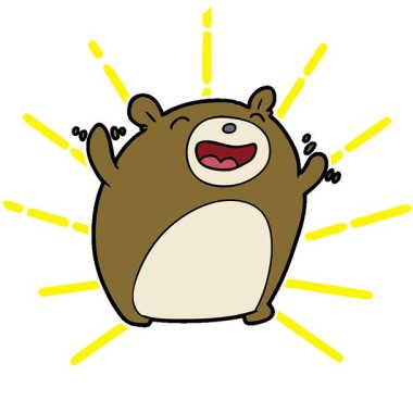 Basit bir çizgi film ayısı gülüşü.