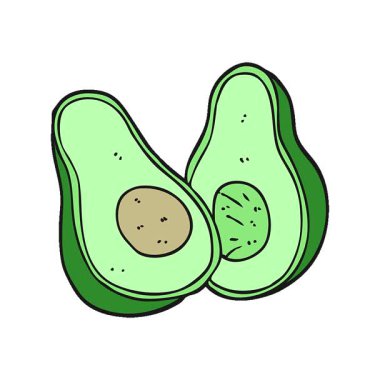 Basit bir çizgi film avokadosu.