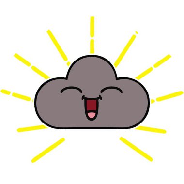 Basit bir fırtına bulutunun basit bir çizgi filmi.