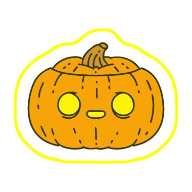 Ürkütücü bir cadılar bayramı balkabağının basit bir çizgi filmi