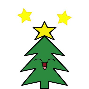 Basit bir noel ağacı çizgi filminin animasyonu.