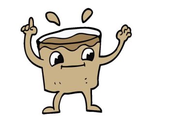 Basit bir çizgi film çizgi filmi karalaması kahve shot 'ı.