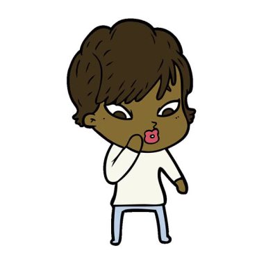 Basit bir çizgi film kadını.