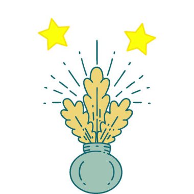 Geleneksel dövmeli ev bitkisinin basit bir canlandırması