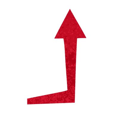 Basit bir döngü canlandırma retro illüstrasyon biçimi tuhaf çizgi film oku