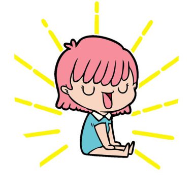 Basit bir çizgi film kadını.