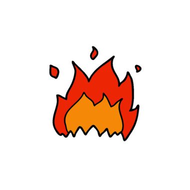 Basit bir çizgi film yangını.