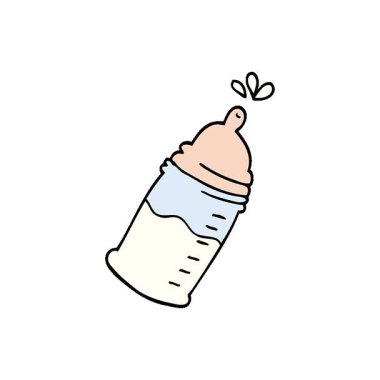 Basit bir çizgi film animasyon bebek şişesi.