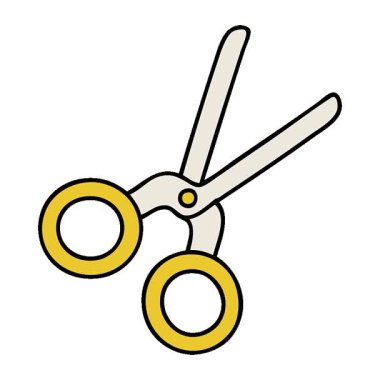 Bir makasın basit bir döngü çizgi filmi.