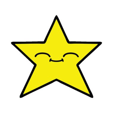 Basit bir döngü animasyonu. Altın yıldızın sevimli çizgi filmi.