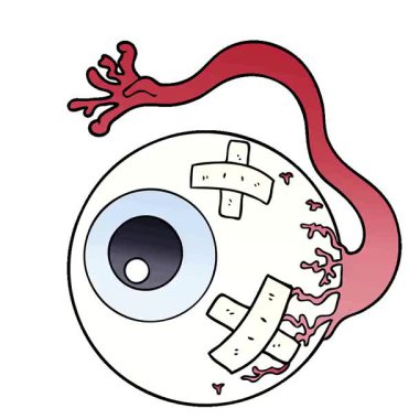 Basit bir döngü çizgi filmi yaralı göz küresi.