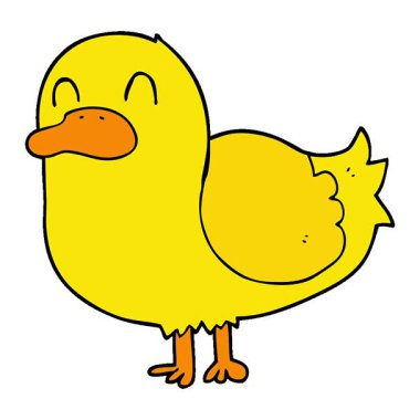 Basit bir çizgi film ördeği.