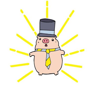 Basit bir çizgi film çizgi film karakteri domuz.