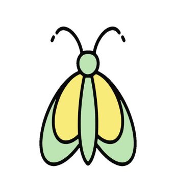 Basit bir döngü animasyonu basit sevimli bir kelebek