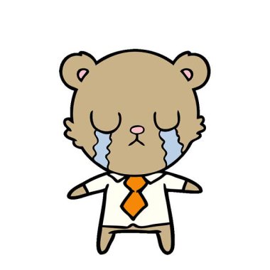 Basit bir döngülü ağlayan çizgi film ayısı