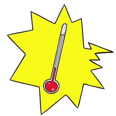 Konuşma baloncuklu basit bir döngü animasyon termometresi