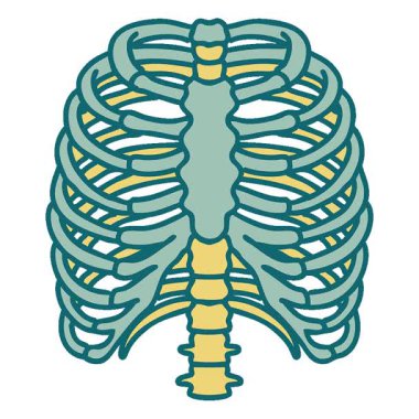 Basit bir döngü ikonik dövme tarzı göğüs kafesi görüntüsü