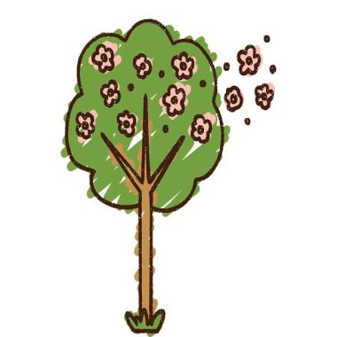 Basit bir döngülü ağaç tebeşiri çizimi