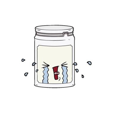 Basit bir çizgi film animasyon cam kavanozu