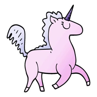 Basit bir çizgi film animasyonu. Tek boynuzlu at.