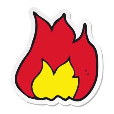 Çizgi film ateş sembolünün basit bir döngü canlandırmalı çıkartması.