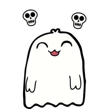 Basit bir çizgi film animasyonu hayalet.