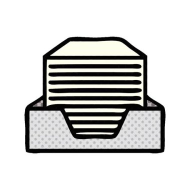 Bir yığın ofis kağıdının basit bir çizgi roman tarzı çizgi filmi.