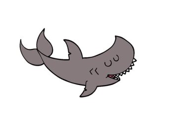 Basit bir çizgi film köpekbalığı.
