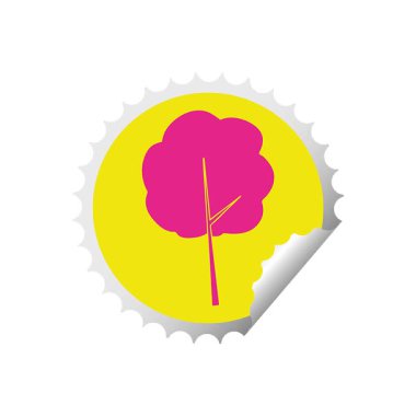 Basit bir döngü animasyon dairesel soyma çıkartması ilginç çizgi film ağacı