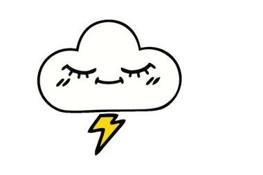 Basit bir gök gürültüsü bulutu çizgi filmi.