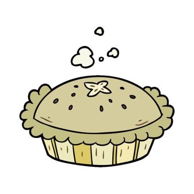 Fırından yeni çıkmış basit bir çizgi film turtası.