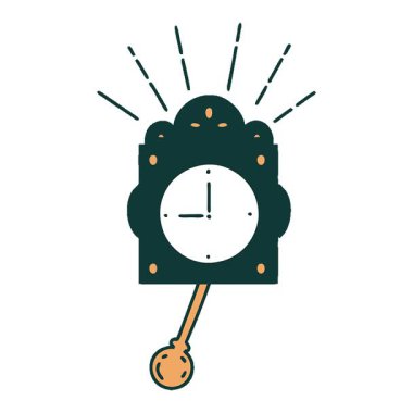 Geleneksel dövme stili tik tak saatinin basit bir döngü canlandırması