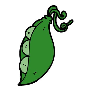 Basit bir çizgi film animasyonu Karalama bezelyeleri kabukta