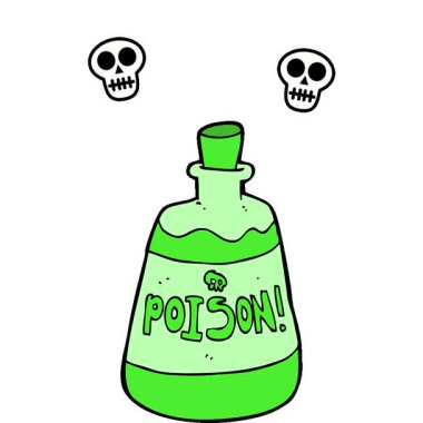 Basit bir çizgi film zehir şişesi.