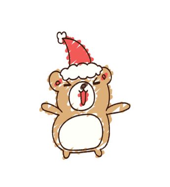 Basit bir döngü animasyon Noel Ayısı Tebeşiri Çizimi