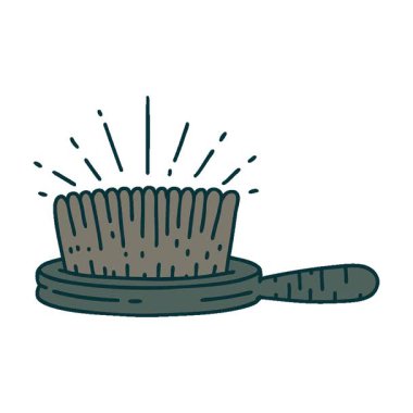 Geleneksel dövme stili saç fırçasının basit bir döngü canlandırması