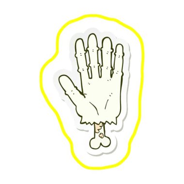 Çizgi filmdeki zombi elinin basit bir döngü hareketli çıkartması.