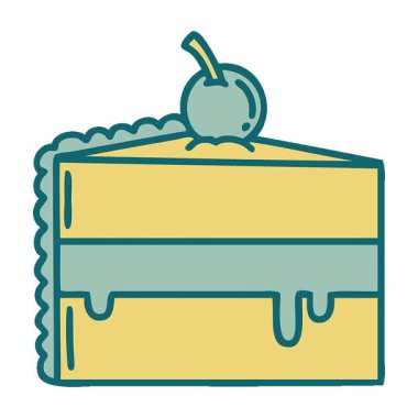 Basit bir döngü ikonik dövme tarzı çikolatalı pasta resmi.