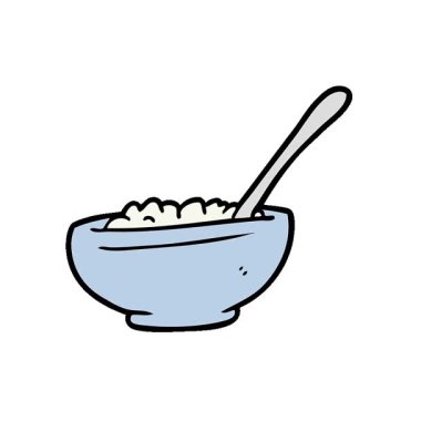 Basit bir çizgi film animasyonu pirinç kasesi.