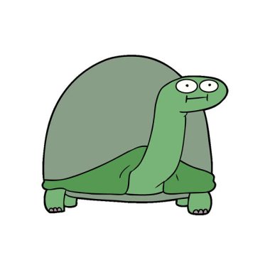 Basit bir çizgi film karakteri kaplumbağası.