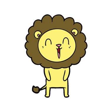 Basit bir döngülü gülen aslan çizgi filmi.