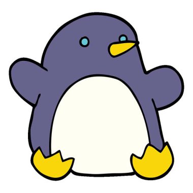 Basit bir çizgi film animasyonu Karalama Noel pengueni