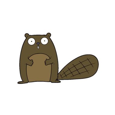 Basit bir çizgi film karakteri kunduzu.