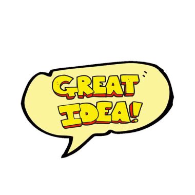 Basit bir döngü canlandırma serbest konuşma balonu karikatürü Büyük Fikir Sembolü