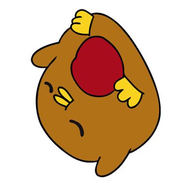 Basit bir serbest çizgi film animasyonu Şirin Kawaii Red Robin