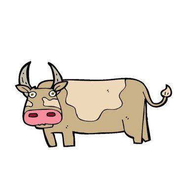 Basit bir döngülü çizgi film boğası.