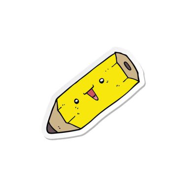 Sevimli bir karikatür kaleminin basit bir döngü canlandırmalı çıkartması.