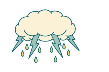 Bir fırtına bulutunun basit bir ikonik dövme görüntüsü